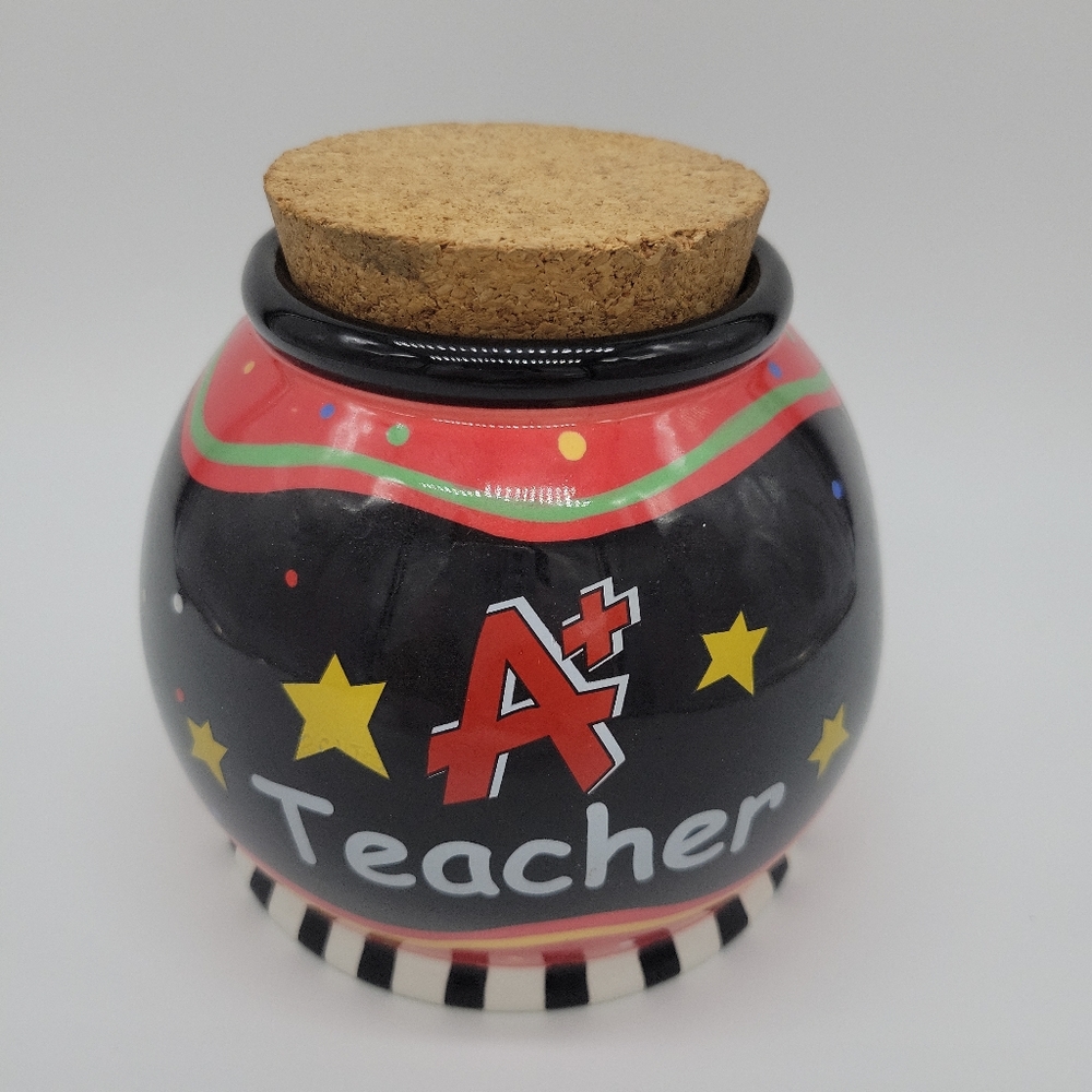 Ganz A+ Teacher Money Cork Jar Piggy Bank Novelty Gift